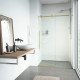 Elan E-class Frameless Sliding Shower Door in Matte Gold with Clear Glass and Handle