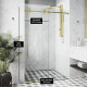 Elan E-class Frameless Sliding Shower Door in Matte Gold with Clear Glass and Handle