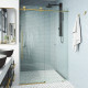 Elan E-class Frameless Sliding Shower Door in Matte Gold with Clear Glass and Handle