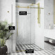 Elan E-class Frameless Sliding Shower Door in Matte Gold with Clear Glass and Handle