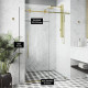 Elan E-class Frameless Sliding Shower Door in Matte Gold with Clear Glass and Handle