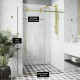 Elan E-class Frameless Sliding Shower Door in Matte Gold with Clear Glass and Handle