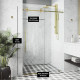 Elan E-class Frameless Sliding Shower Door in Matte Gold with Clear Glass and Handle