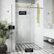 Elan E-class Frameless Sliding Shower Door in Matte Gold with Clear Glass and Handle