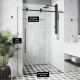 Elan E-class Frameless Sliding Shower Door in Matte Black with Clear Glass and Handle