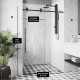 Elan E-class Frameless Sliding Shower Door in Matte Black with Clear Glass and Handle
