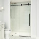 Elan E-class Frameless Sliding Shower Door in Matte Black with Clear Glass and Handle