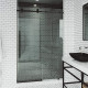 Elan E-class Frameless Sliding Shower Door in Matte Black with Clear Glass and Handle