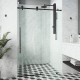 Elan E-class Frameless Sliding Shower Door in Matte Black with Clear Glass and Handle