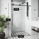 Elan E-class Frameless Sliding Shower Door in Matte Black with Clear Glass and Handle