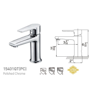 Single Handle Bathroom Faucet 15401QT(PC)