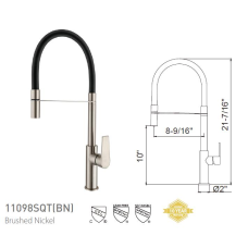 Single Handle Pull-Down Kitchen Faucet 11098SQT(BN)
