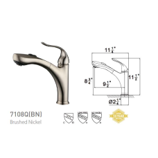 Single Handle Pull-Out Kitchen Faucet 7108Q(BN)