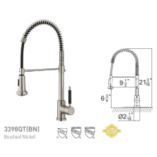 Single Handle Pull-Down Kitchen Faucet 3398QT Brushed Nickel