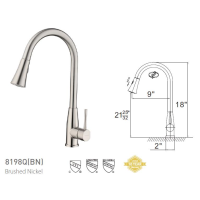 Single Handle Pull-Down Kitchen Faucet 8198Q Brushed Nickel