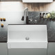 Matte Stone Farmhouse Composite 36 in. 0-Hole N/A Single Bowl Kitchen Sink with 1 Strainer in Matte White