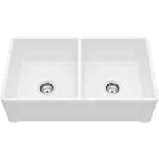 VIGO 33" Casement Front Matte Stone Double Bowl Farmhouse Kitchen Sink