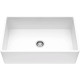 Matte Stone Farmhouse Composite 30 in. 0-Hole N/A Single Bowl Kitchen Sink with 1 Strainer in Matte White