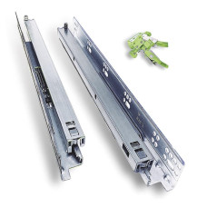 FGV EXSC1821K6AV EXCEL Undermount Slide L=457mm (18") full extension soft-close for 5/8" (16mm) side panels and 21" deep cabinets, w/ up/down adjustment on DM; Includes 4-way adjustable front locking devices; (6 sets/box;)