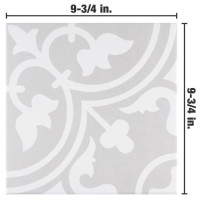 Arte Soft Grey 9-3/4"x9-3/4" Porcelain F/W Tile