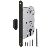Lockset European Magnetic Black Keyed