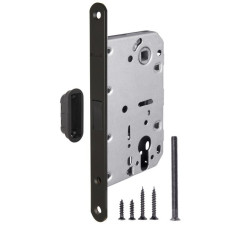 Lockset European Magnetic Black Keyed