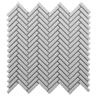 BG WHITE 12X12 HERRINGBONE MOSAIC