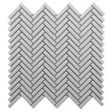 BG WHITE 12X12 HERRINGBONE MOSAIC