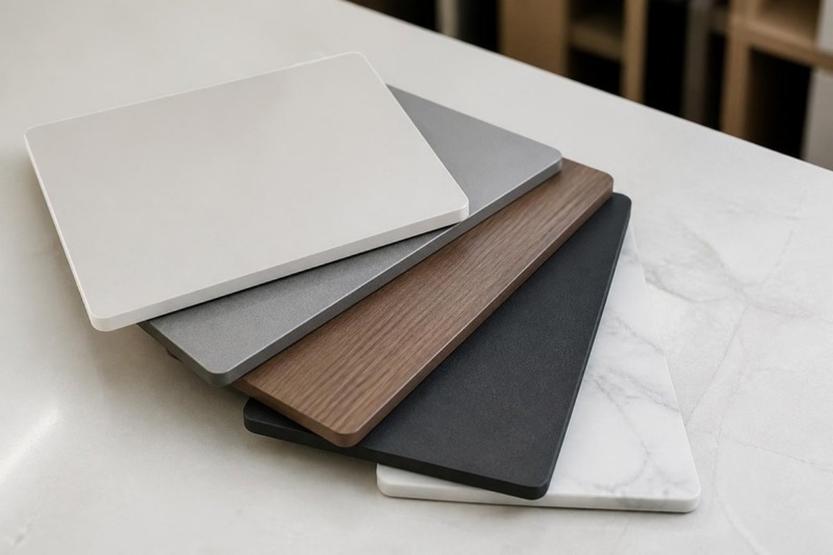Laminate samples in the showroom